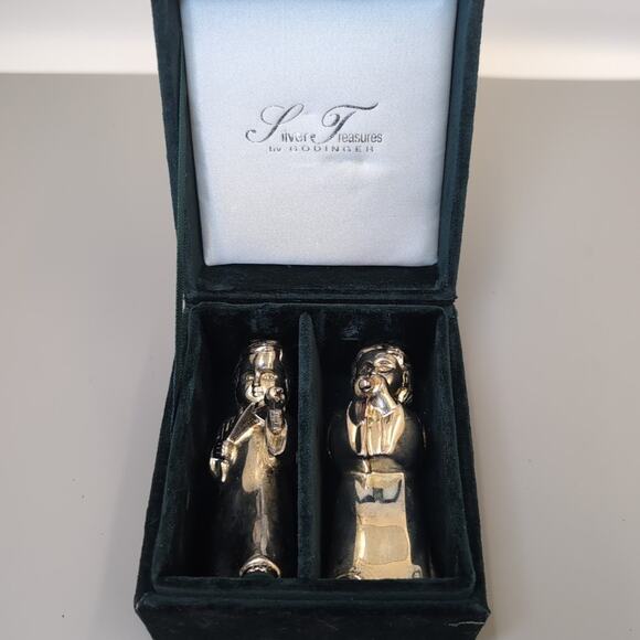 Godinger Silver Gallery Angel Salt and Pepper Shaker Set Playing Violin Flute - Picture 6 of 7